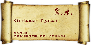Kirnbauer Agaton névjegykártya
